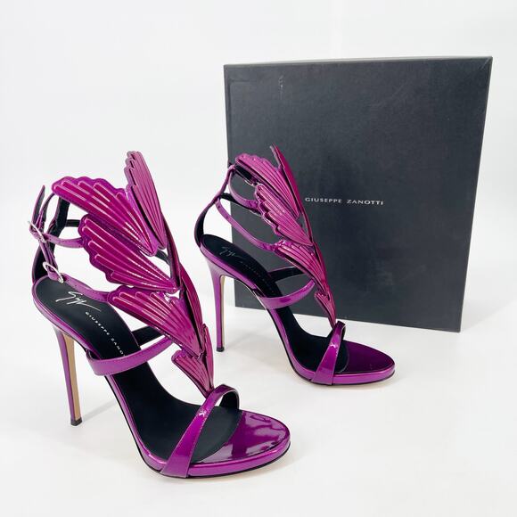 Giuseppe Zanotti Metallic Fuchsia Cruel Alien Wing Stiletto Heel Sandals 39.5 - Picture 1 of 12